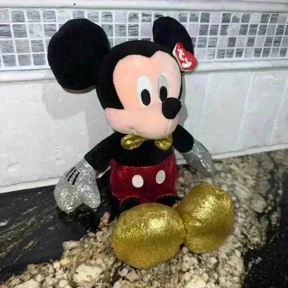 Ty Beanie Buddy Mickey Mouse Plush Toy One Size Black Red - Picture 3 of 14